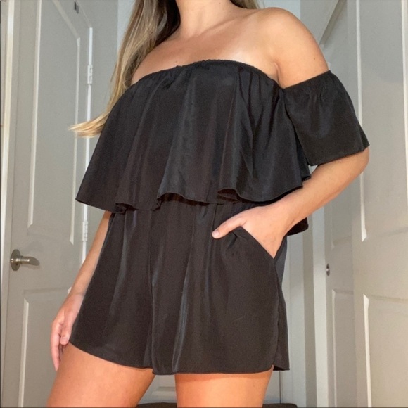 Mikey & Joey Pants - NWT Black Off-Shoulder Romper